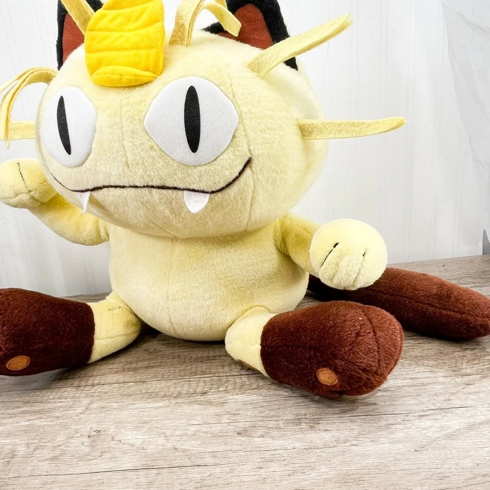 Vintage Pokémon Jumbo Plush Meowth 1999 Nintendo Creatures Game Freak Hasbro